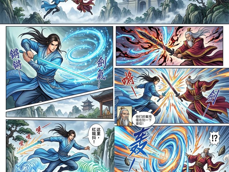 漫剧成片画面：武侠题材分镜成片效果